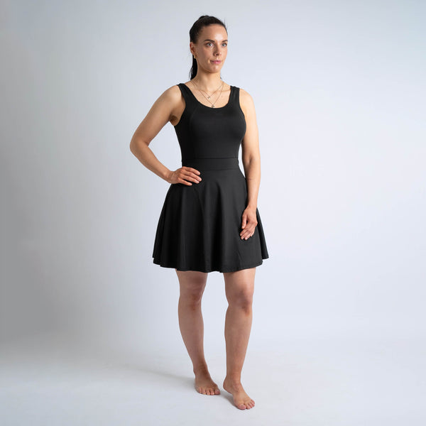 Black tennis dress for women from BARA Sportswear