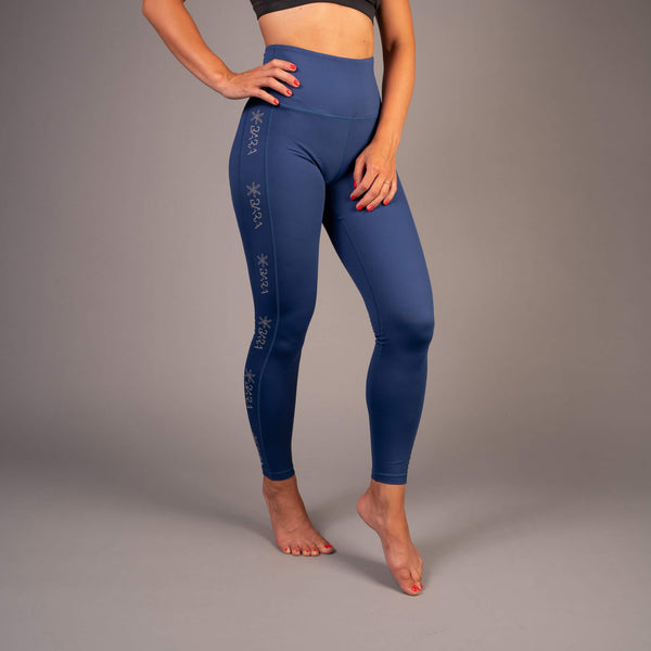 women's blue tights with reflective print BARA Sportswear