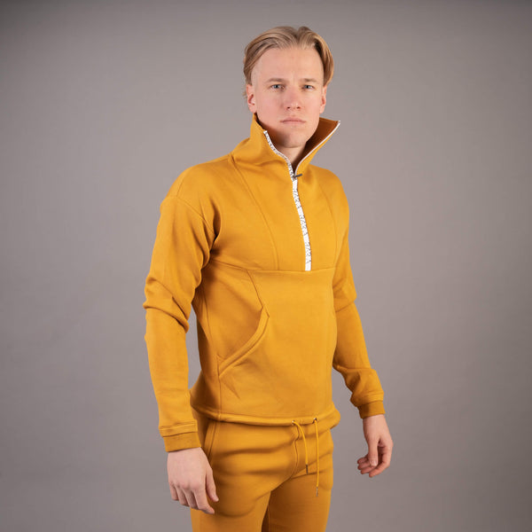 Orange half zip sweater for men from BARA Sportswear