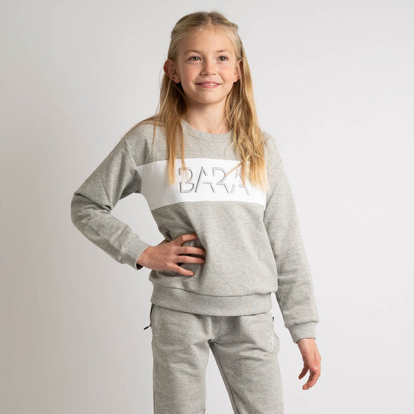 Sweater in grey with loose fit for kids from Bara Sportswear