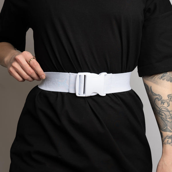 Elastic belt in white for women from BARA Sportswear